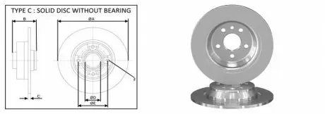 Диск гальмівний задн. Ford Galaxy/Kuga/S-MAX 2,0-2,2 TDCI 08- APLUS 61287AP
