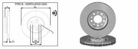 Диск тормозной, лев/прав, пер. APLUS 61813AP