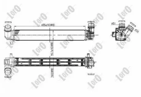 Радіатор інтеркулера Renault Scenic III/ Megane III 1.5 dCi 08- DEPO / LORO 042-018-0004
