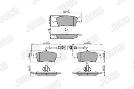 VW гальмівні колодки задн.Touareg 02- Jurid 573301J