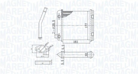 Радіатор пічки OPEL ASTRA F 1,4 1,6 1,8 2,0 1, MAGNETI MARELLI BR408