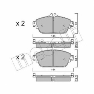 Колодки гальмівні (передні) MB C-class (W205/S205/C205)/E-class (W213) 14- Metelli 22-1017-0