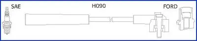 HITACHI FORD комплект високовольтних проводів ESCORT V 1.3 90-95, FIESTA III (GFJ) 1.0 89-95, ORION II (AFF) 1.3 85-90 HITACHI (HÜCO) 134659