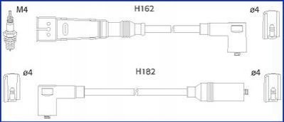 SKODA Комплект высоковольтных проводов OCTAVIA I Combi (1U5) 1.6 98-04 HITACHI (HÜCO) 134701 (фото 1)