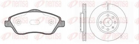 Комплект: 2 диска+ 4 колодки гальмівних REMSA 8774.03 (фото 1)