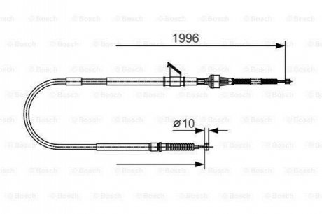 Трос ручника (задній) (L) Mitsubishi L200 96-07 (1995/1790mm) BOSCH 1 987 482 068