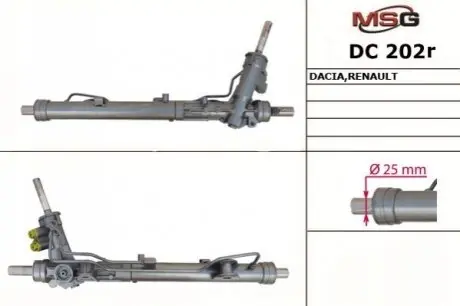 Рульова рейка з ГУР Dacia Duster, Nissan Terrano, Renault Duster MSG DC202R