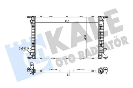 KALE VW Радиатор охлаждения Audi A4/5/6,Q3/5 1.8TFSI/2.0TDI 07- KALE OTO RADYATOR 342340