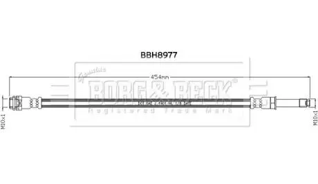 Фото гальмiвний шланг BORG & BECK BBH8977 Гальмiвний шланг BORG & BECK BBH8977