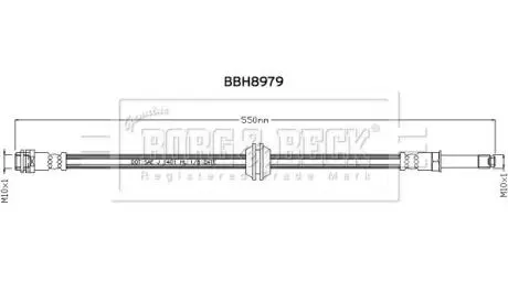 Фото гальмiвний шланг BORG & BECK BBH8979 Гальмiвний шланг BORG & BECK BBH8979