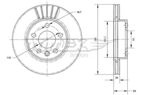 Гальмiвнi диски VW T4 2.5TDI 90-03 TOMEX 7078