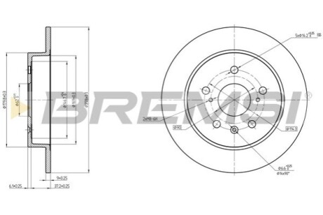 Гальмівний диск зад. Suzuku SX4 06- (278x9) BREMSI CD8075S