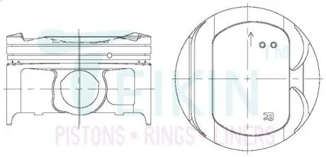 Фото поршні + 0.50 mm (к-кт на мотор) Subaru FB20 Hybrid TEIKIN 55111050 Поршні + 0.50 mm (к-кт на мотор) Subaru FB20 Hybrid TEIKIN 55111050