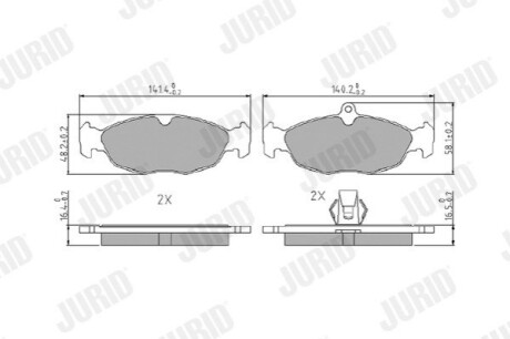 Тормозные колодки задние ASTON MARTIN DB7/ JAGUAR XJ, XK Jurid 573940J