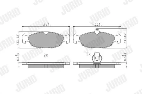 Тормозные колодки задние ASTON MARTIN DB7/ JAGUAR XJ, XK Jurid 573940J