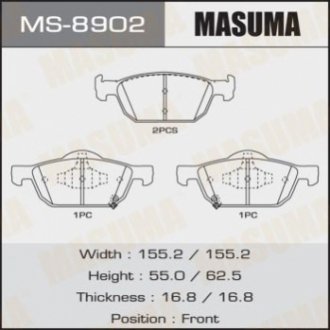 Колодка тормозная MASUMA MS8902