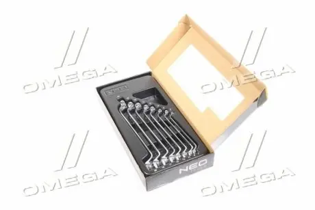 Ключи накидные изогнутые, 6 – 22 мм, 8 шт.. NEO 84-233