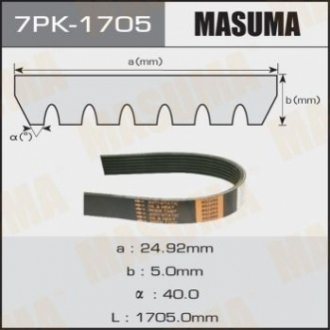 Ремінь поліклиновий MASUMA 7PK1705