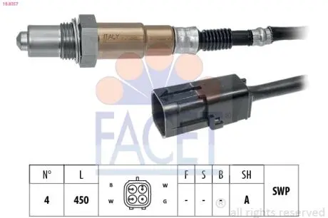 Датчик кислорода (лямбда-зонд) 2108 -2123 (0258006537) FACET 108357