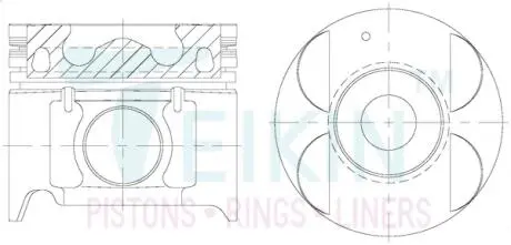 Поршні ремонт + 0.50 mm (к-кт на мотор) Kia KJ/J3 Carnival 2,9TCi TEIKIN 52107AG050