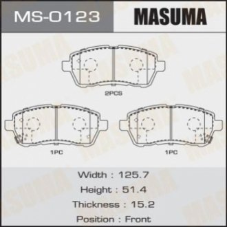Колодка тормозная MASUMA MS0123