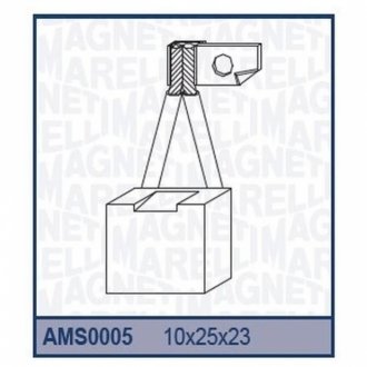 Ремкомплект (щітки) стартера 50NC AS600 MACK 2004320220 [940113190005] MAGNETI MARELLI AMS0005