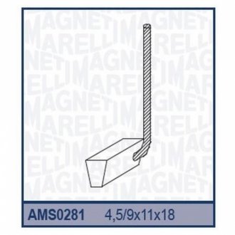 Ремкомплект (щітки) стартера PEUGEOT (VALEO TYPE) [940114010281] MAGNETI MARELLI AMS0281