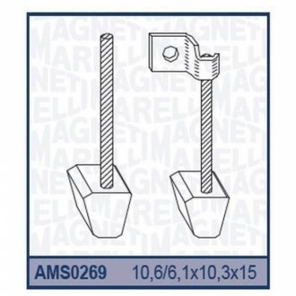 Ремкомплект (щітки) стартера VALEO 182 068 [940113890269] MAGNETI MARELLI AMS0269