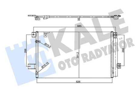 KALE TOYOTA Радиатор кондиционера с осушителем COROLLA Verso 2.2 D-4D 05- KALE OTO RADYATOR 358760