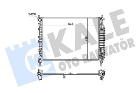 KALE OPEL Радиатор охлаждения Antara,Chevrolet Captiva 2.2CDTi 10- (АКПП) KALE OTO RADYATOR 354960 (фото 1)