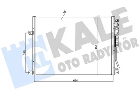 KALE JEEP Радиатор кондиционера Commander,Grand Cherokee II,III 04- KALE OTO RADYATOR 385800