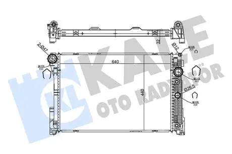 KALE DB радіатор охолодження двигуна (акп) 640*440*32 W204, W212 KALE OTO RADYATOR 360180
