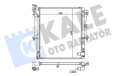 KALE MITSUBISHI Радиатор охлаждения L200 2.5 DI-D 05- KALE OTO RADYATOR 347960