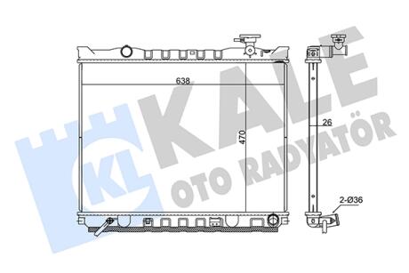 KALE KIA Радиатор охлаждения Sorento I 2.5CRDi 06- KALE OTO RADYATOR 348380