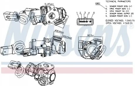 NIS Клапан рециркуляції випускних газів (шт.) NISSENS 98244