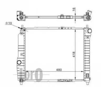 Радіатор охолодження двигуна AVEO/KALOS 1.2/1.4 05- AC +/- DEPO / LORO 007-017-0002