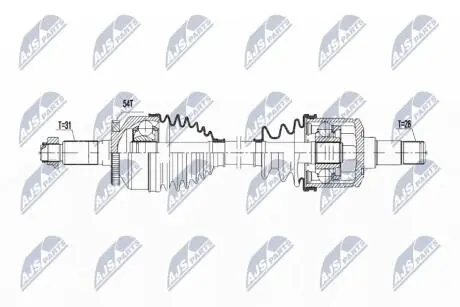 ПОЛУОСЬ NTY NPW-KA-378