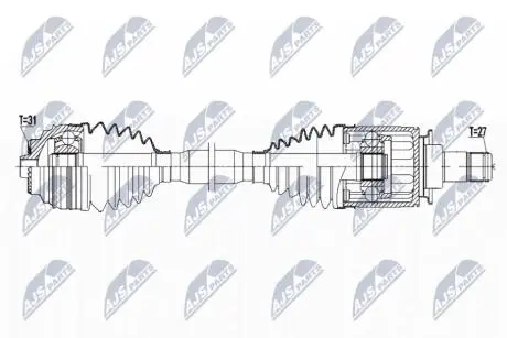 ПОЛУОСЬ NTY NPW-BM-181