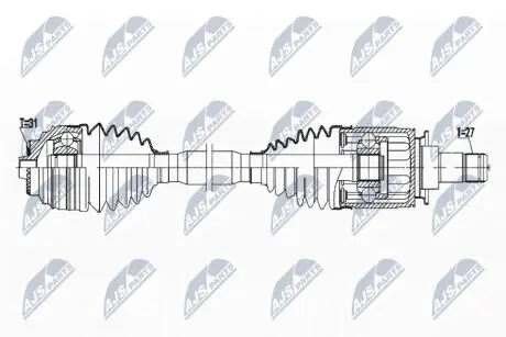 ПОЛУОСЬ NTY NPW-BM-182