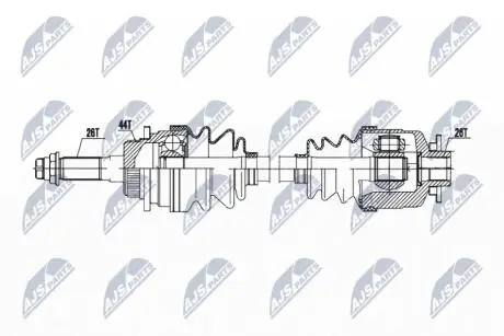 ПОЛУОСЬ NTY NPW-MZ-072