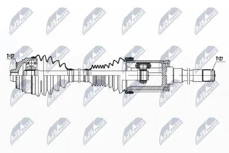 ПОЛУОСЬ NTY NPW-BM-180