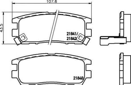 Колодки тормозные дисковые задние Mitsubishi Pajero II 2.6, 2.8, 3.0 (94-00) NISSHINBO NP3002 (фото 1)