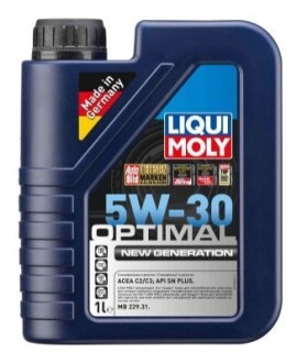 LM 1л OPTIMAL NEW GENERATION 5W-30 масло мотор. синтетичне ACEA C2/C3, API SN Plus, MB 229.31 LIQUI MOLY 39030