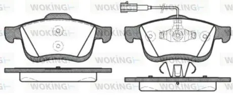 Гальмівні колодки пер. Doblo 10- (диск 305mm)(155.2x69.08x20.3) WOKING P1083322