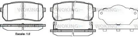 Колодки гальмівні дискові задні Hyundai H-1 cargo 2.5 08-,Hyundai H-1 travel 2 WOKING P1388302