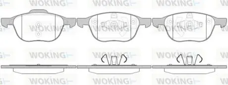 Гальмівні колодки пер.FORD C-MAX/FOCUS/MAZDA 3/5/VOLVO V40/S40/C70/C30 1.0-2.5 03-19 WOKING P1182300