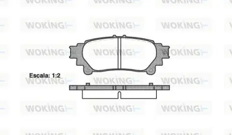 Гальмівні колодки зад. Lexus RX 08-15/Toyota Prius 09- (akebono) WOKING P1295300
