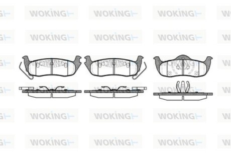 Колодки тормозные дисковые задние Jeep Commander 3.0 05-10,Jeep Commander 3.7 05 WOKING P1006310