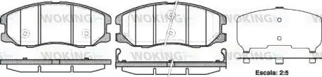 Фото гальмівні колодки пер. Chevrolet Captiva 06- (akebono) WOKING P1361312 Гальмівні колодки пер. Chevrolet Captiva 06- (akebono) WOKING P1361312