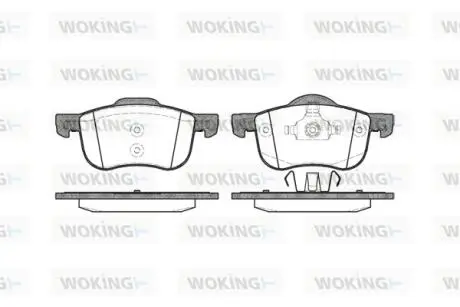 Гальмівні колодки пер. Volvo S60/S80/V70/XC70 95-10 (ATE) WOKING P613300